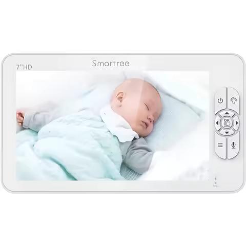 SM70V2 1080P HD Split Screen Video Baby Monitor No WiFi, Baby Camera Monitor, Hack Proof, Remote Zoom/Pan/Tilt, 4000mAh Battery